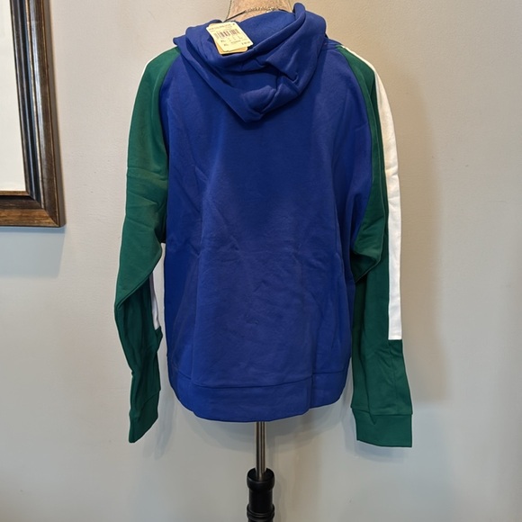Reebok color block Blue and Green Hoodie NWT XL - Picture 6 of 10